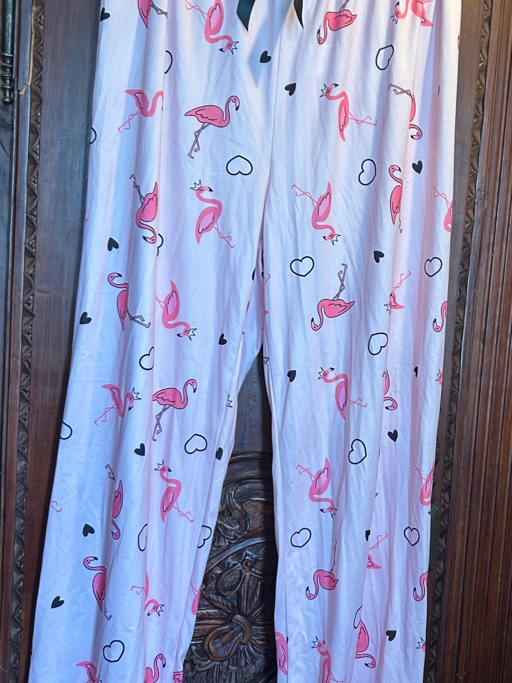 Women's Pink Flamingo Print Pajama set - Lightweight Sleepwear